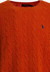 Polo Ralph Lauren Cable Knit Pony Wool Sweater Orange 710876762031DARK JAFFA ORANGE HTR_4f911847-b337-4b01-a9a1-476672abe208