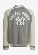 Polo Ralph Lauren Yankees Wool Bomber Jacket Gray 710982814001REGENT HEATHER/DECKWASH CREAM_727d9ec2-646e-40cc-90fd-fa16df9c143d