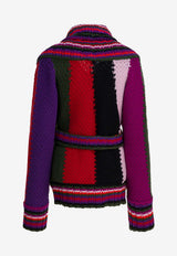 Pucci Orchidee Print Wool Cardigan Multicolor