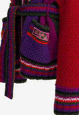 Pucci Orchidee Print Wool Cardigan Multicolor