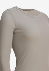 Rick Owens Long-Sleeved Semi Sheer T-shirt Gray RP02E4202RC08_82687