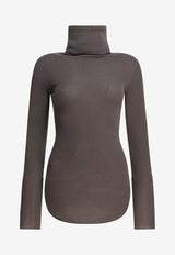 Rick Owens Turtleneck Wool Sheer Sweater Gray RP02E4614RIBM34_82718