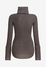 Rick Owens Turtleneck Wool Sheer Sweater Gray RP02E4614RIBM34_82718