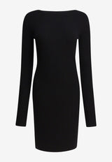 Rick Owens Wool Sheath Dress with Cut-Out Black RP02E4616RIBVI09_82695