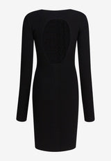 Rick Owens Wool Sheath Dress with Cut-Out Black RP02E4616RIBVI09_82695
