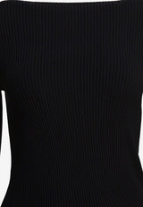 Rick Owens Wool Sheath Dress with Cut-Out Black RP02E4616RIBVI09_82695