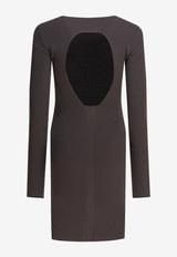 Rick Owens Wool Sheath Dress with Cut-Out Gray RP02E4616RIBVI78_82885