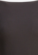 Rick Owens Wool Sheath Dress with Cut-Out Gray RP02E4616RIBVI78_82885