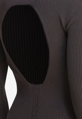 Rick Owens Wool Sheath Dress with Cut-Out Gray RP02E4616RIBVI78_82885