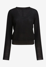 Rick Owens Ribbed Crewneck Sweater Black RP02E4624M09_8135c2f8-dbab-4006-8ee3-7e572e36ed29