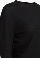 Rick Owens Ribbed Crewneck Sweater Black RP02E4624M09_8135c2f8-dbab-4006-8ee3-7e572e36ed29