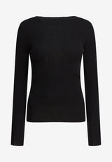 Rick Owens Ribbed Sweater with Cut-Out Black RP02E4683RIBM09_82906