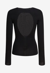 Rick Owens Ribbed Sweater with Cut-Out Black RP02E4683RIBM09_82906