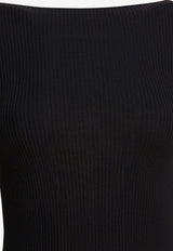 Rick Owens Ribbed Sweater with Cut-Out Black RP02E4683RIBM09_82906