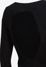 Rick Owens Ribbed Sweater with Cut-Out Black RP02E4683RIBM09_82906