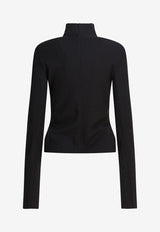 Rick Owens Asymmetric Zip Wool Jacket Black RP02E4701WST09_82723
