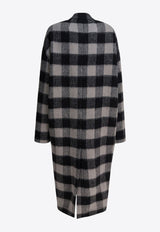 Rick Owens Island Checked Wool Coat Monochrome RP02E4909WJP09P_54bb3b4d-e739-498c-b912-8b3dfd1c4410