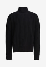 Rick Owens Turtleneck Wool Sweater Black RU02E1645KWV09_82812