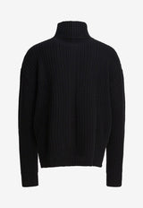 Rick Owens Turtleneck Wool Sweater Black RU02E1645KWV09_82812