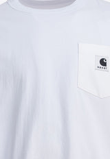 Sacai Sacai X Carhartt Wip Logo Patch Long-Sleeved T-shirt White 25-00994S101_8e4ec625-d8aa-4b47-9019-144cfc434592
