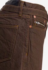 Sacai Belted Straight-Leg Jeans Brown 25-03757M601_bb57103a-64fd-4462-b4f8-a401c2f65b64