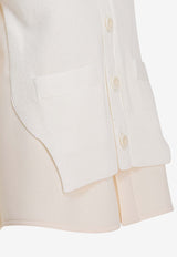 Sacai Layered V-neck Knit Top White 25-07953151_83004