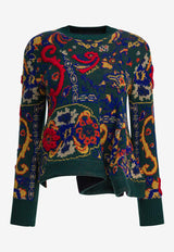 Sacai Floral Jacquard Knit Wool Sweater Multicolor 25-07984551_83010