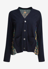 Sacai Floral Print Paneled Cardigan Blue 25-07986213_82969