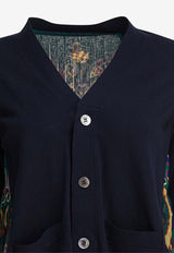 Sacai Floral Print Paneled Cardigan Blue 25-07986213_82969