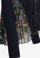 Sacai Floral Print Paneled Cardigan Blue 25-07986213_82969