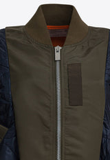 Sacai Bimaterial Paneled Bomber Jacket Multicolor 25-08152532_0281e280-975a-4920-bd1f-d5c37c3d2368