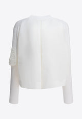 Sacai Ribbed Knit Buttoned Cardigan White 25-08159151_3b2675af-e65e-4c79-b195-e4a6ba519cb4