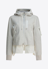 Sacai Layered Zip-Up Sweatshirt Gray 25-08171060_3663653e-3623-479c-b7fb-ccface4ff64b