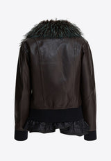 Sacai Convertible Leather Jacket Brown 25-08238601_62f21d8e-f8ee-40af-aef4-6f5d3419c1fd
