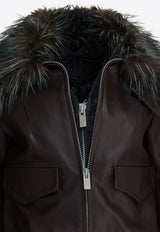 Sacai Convertible Leather Jacket Brown 25-08238601_62f21d8e-f8ee-40af-aef4-6f5d3419c1fd