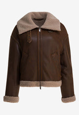 Salvatore Santoro Shearling-Trimmed Suede Jacket Brown 49055-DRUST-BEIGE_e61ce44b-5665-49c7-a95a-eab32a0f2936