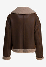 Salvatore Santoro Shearling-Trimmed Suede Jacket Brown 49055-DRUST-BEIGE_e61ce44b-5665-49c7-a95a-eab32a0f2936