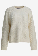 Sandbeige Wool Crewneck Sweater SBC3NT03ACWHITE_a03c2807-0897-410e-80b2-efae061c5012