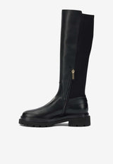 Santoni Leather Knee-High Boots Black WSEI71065GOMTYION01_0857ca5f-2ba9-438c-9bd8-1f663ffccf79