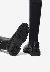 Santoni Leather Knee-High Boots Black WSEI71065GOMTYION01_0857ca5f-2ba9-438c-9bd8-1f663ffccf79