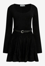 Self-Portrait Chenille Knit Mini Dress Black AW25-029S-BBLACK_c23c3528-7280-4283-8eb6-425603eb949b