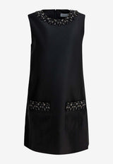 Self-Portrait Embellished Sheath Dress Black