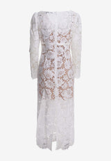 Self-Portrait Floral Lace V-neck Midi Dress White AW25-202M-WWHITE_72a8a206-a291-4176-b9fe-dd9d6fa531e6