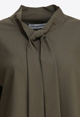 Self-Portrait Tied Buttoned Blouse Green PF25-016T-GGREEN_82829