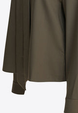 Self-Portrait Tied Buttoned Blouse Green PF25-016T-GGREEN_82829