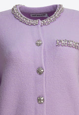 Self-Portrait Crystal-Trimmed Cardigan Lilac PF25-085C-LLILAC_82671