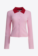 Self-Portrait Wool Buttoned Cardigan Pink PF25-097C-PPINK_82667