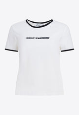 Self-Portrait Logo Print Cropped T-shirt White PF25-109T-WWHITE_4d5bd96f-397b-4461-8bcf-e9eb944bcf51