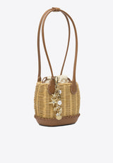 Self-Portrait Woven Basket Shoulder Bag Beige PF25-304-BRBROWN_82362