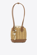 Self-Portrait Woven Basket Shoulder Bag Beige PF25-304-BRBROWN_82362